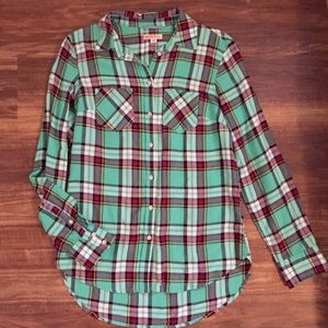 Merona High-Low Plaid Button Down